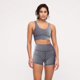 ZULU & ZEPHYR NAY STRIPE RIB 4 INCH BIKE SHORTS