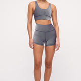 ZULU & ZEPHYR NAY STRIPE RIB 4 INCH BIKE SHORTS
