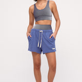 ZULU & ZEPHYR STRIPE RIB CROP TOP - NAVY