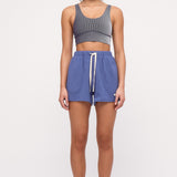 ZULU & ZEPHYR STRIPE RIB CROP TOP - NAVY