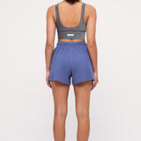 ZULU & ZEPHYR STRIPE RIB CROP TOP - NAVY