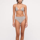 ZULU & ZEPHYR REVERSIBLE TIE TRIANGLE TOP CREAM FLOWER