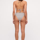 ZULU & ZEPHYR REVERSIBLE TIE TRIANGLE TOP CREAM FLOWER